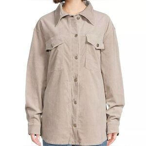 Good American Corduroy Longline Shirt Jacket Size 1/2 NWOT